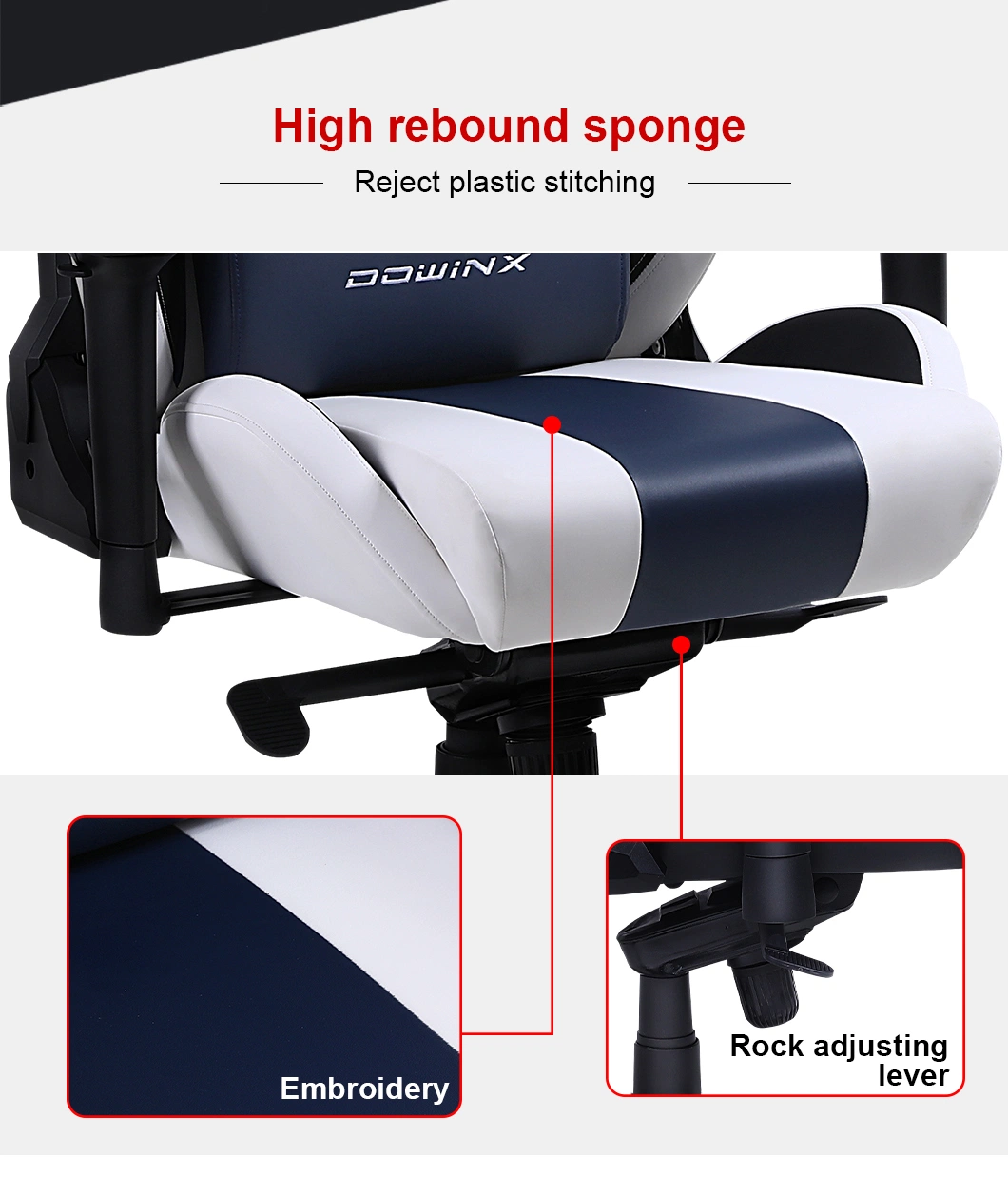 High Quality Custom Gaming Chairs Logo Ergonomic Office Reclining Lounge High Back Gaming Chair with Footrest