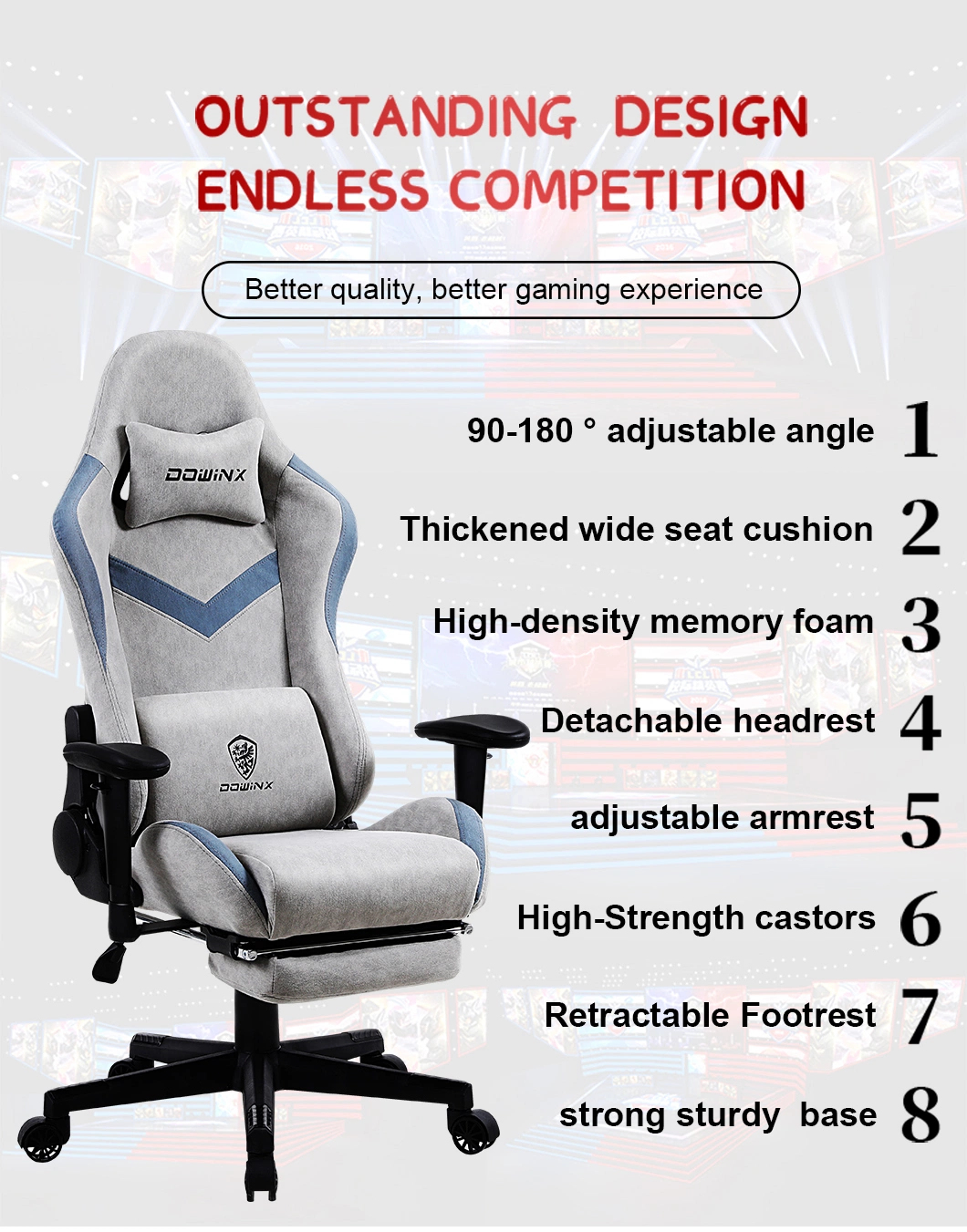 Luxury Reclining Ergonomic PC Gamer Computer Game Chair Racing Gaming Chairs