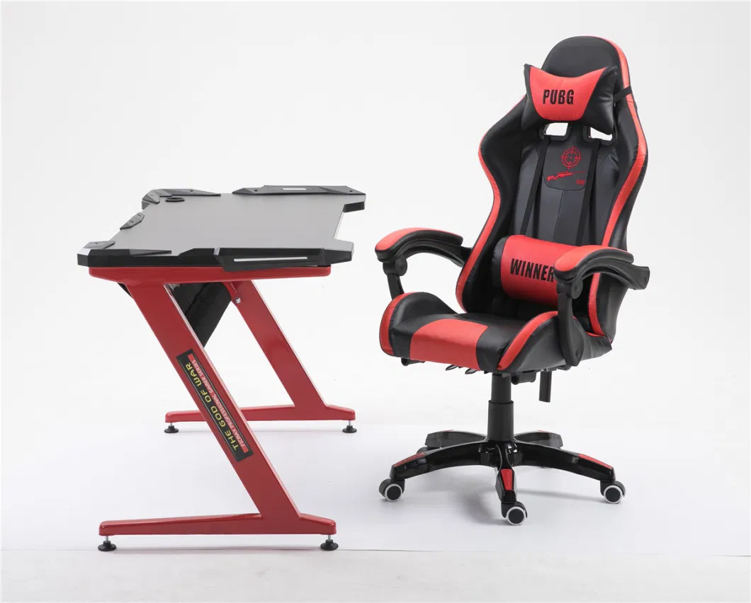 2019 Hot Selling PC Computer Desk 7 Colors Gaming Table with LED Light Gaming Chair