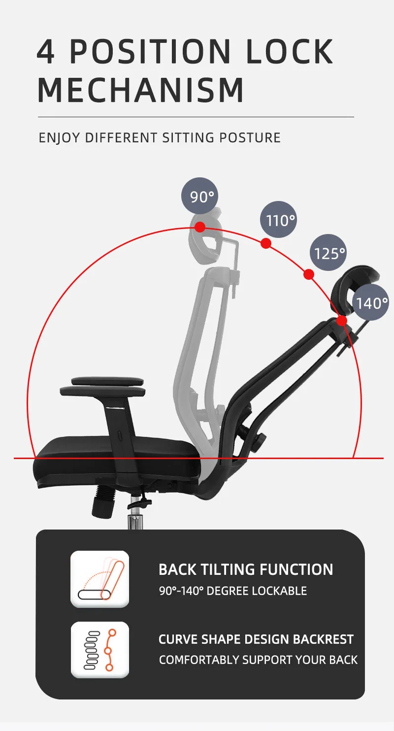 China Manufacturer New Developed Fabric Upholstery Patent Design Senior Office Chair ODM