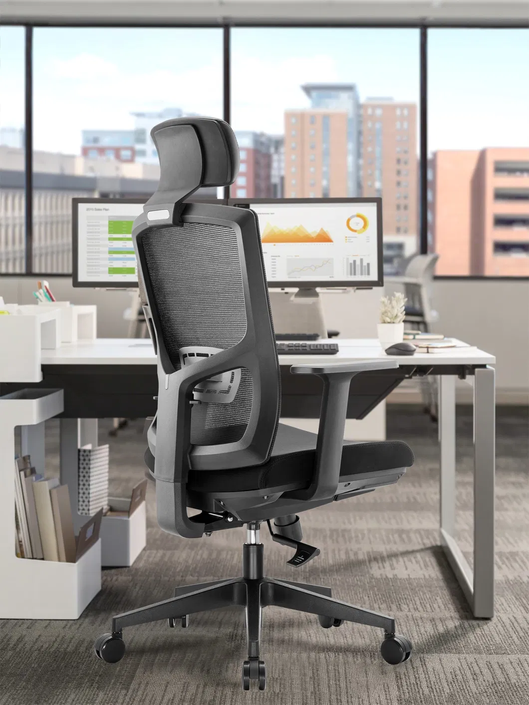 Modern Computer Executive Conference Ergonomic Beauty Home Swivel Visitor Study Game Revolving Reception Cheap Fabric Office Chair Furniture Basic Customization