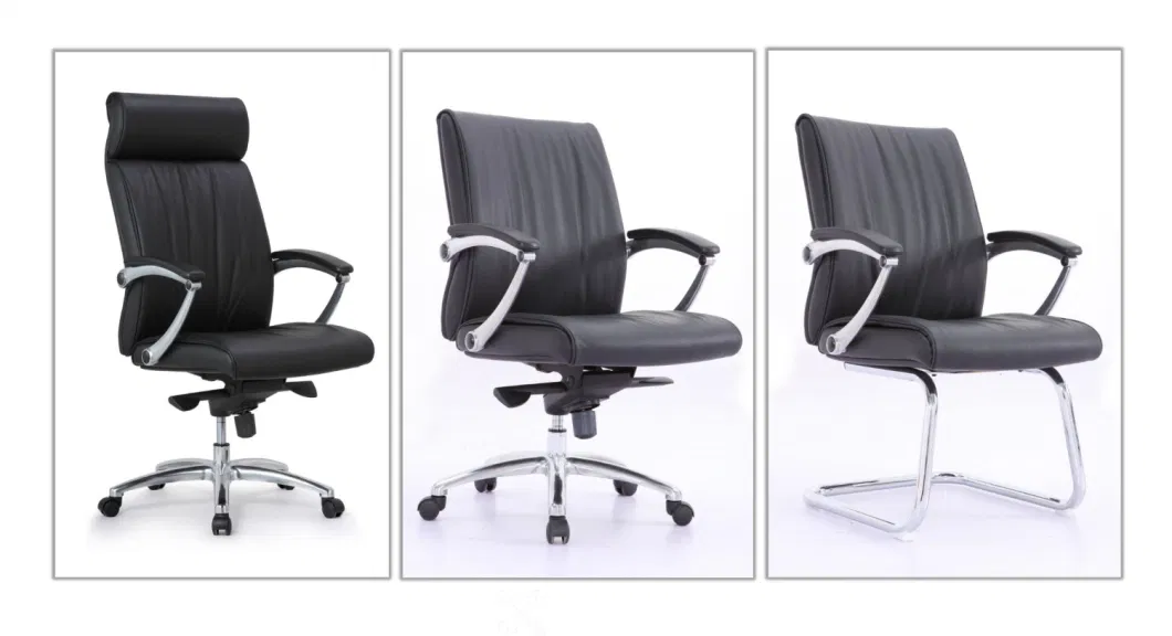 Zode Ergonomic Executive Official Site PU Leather High-Back Desk Chair with Big and Tall Backrest and Cushion Sled Chair