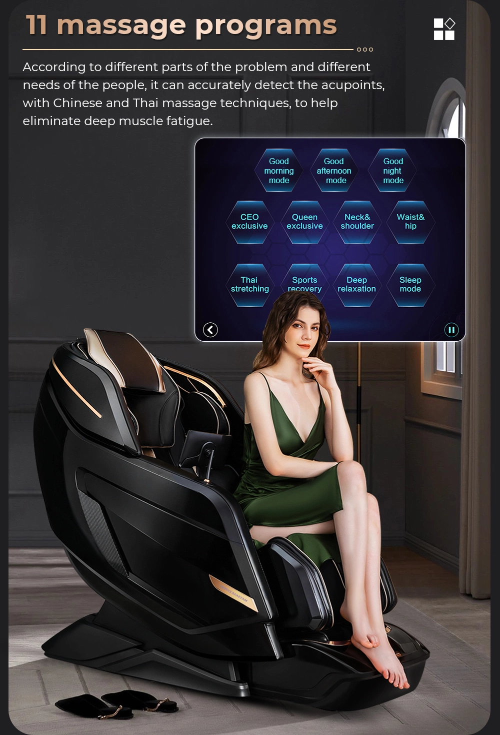 Technic Relaxing Shiatsu Gaming Massage Chair Made in China