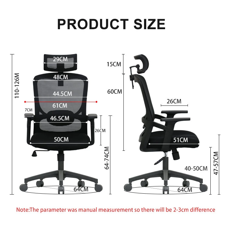 Multi-Function Ergonomic Nylon Plastic Office Chair High Back Adjustable Many Function