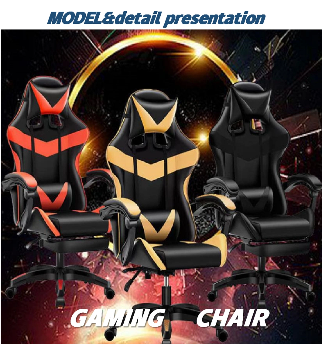Breathable Fabric Racing Style PC Massage Lumbar Support Adults Gaming Chair