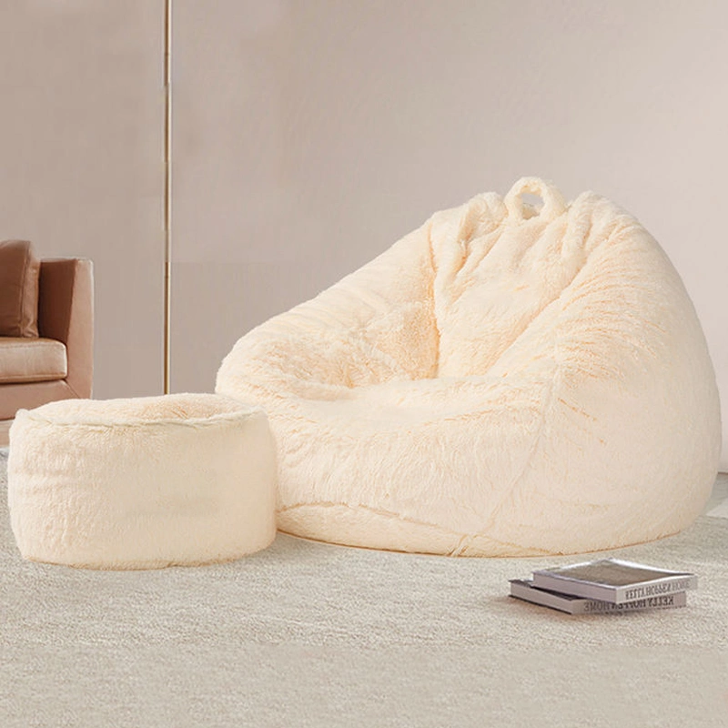 Lazy Sofa Indoor Poly Beans Filling Faux Fur Bean Bag Chair