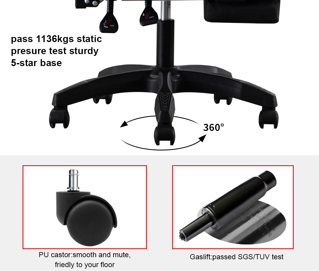 Comfortable Cover Ergonomic Office Recliner Experience Adjustable Adult 180 Degree Office Swivel Computer Gaming Chair