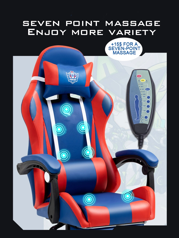 High Quality Office Gamer Racing Gaming Chair with Optional Footrest and Massage RGB Light Strip and Bluetooth Function