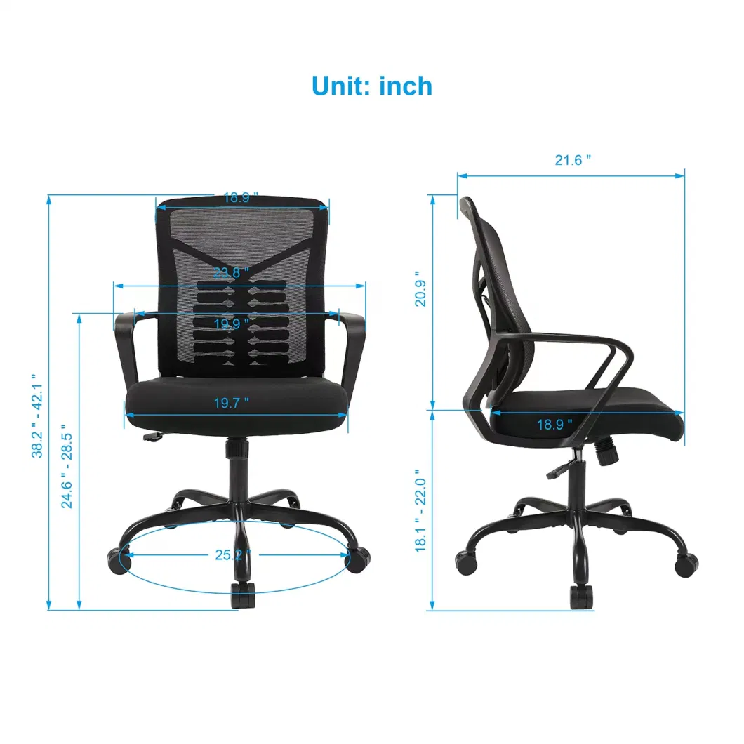 Ergonomic Office Mesh Chair Heavy Duty 350 Lbs Swivel Task Chair for Home Work