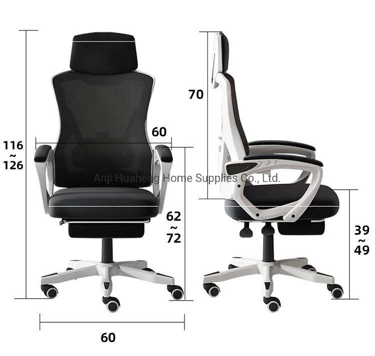 High Density Mesh Fabric Ergonomic Office Chair with Headrest Mesh Gaming Chair with Footrest