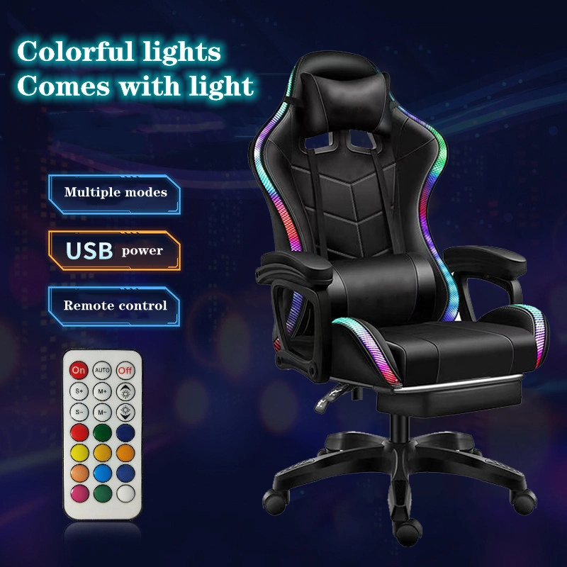 Best RGB PU Leather Office Race Gamer Chairs Executive Swivel Comfort Ergonomic Computer Racing LED Gaming Chair