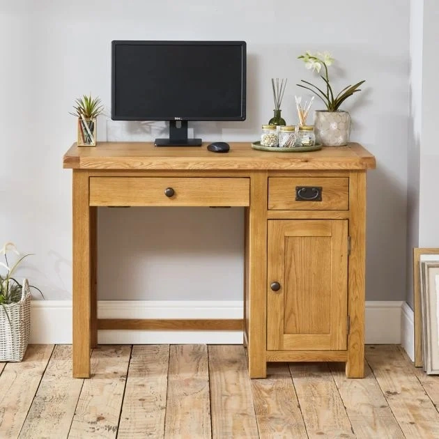 Wooden Oak Single Computer Desk for The Home and Office Furniture