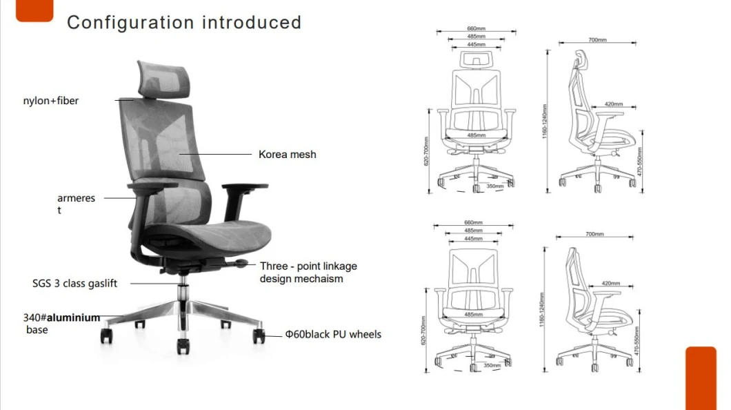 CEO Computer Gaming Full Mesh Adjustable Ergonomic Chair for Office