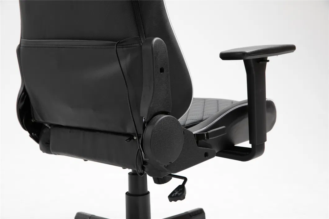 2020 Customized Black PVC Leather Blue Light Sillas Gamer LED RGB Gaming Chair