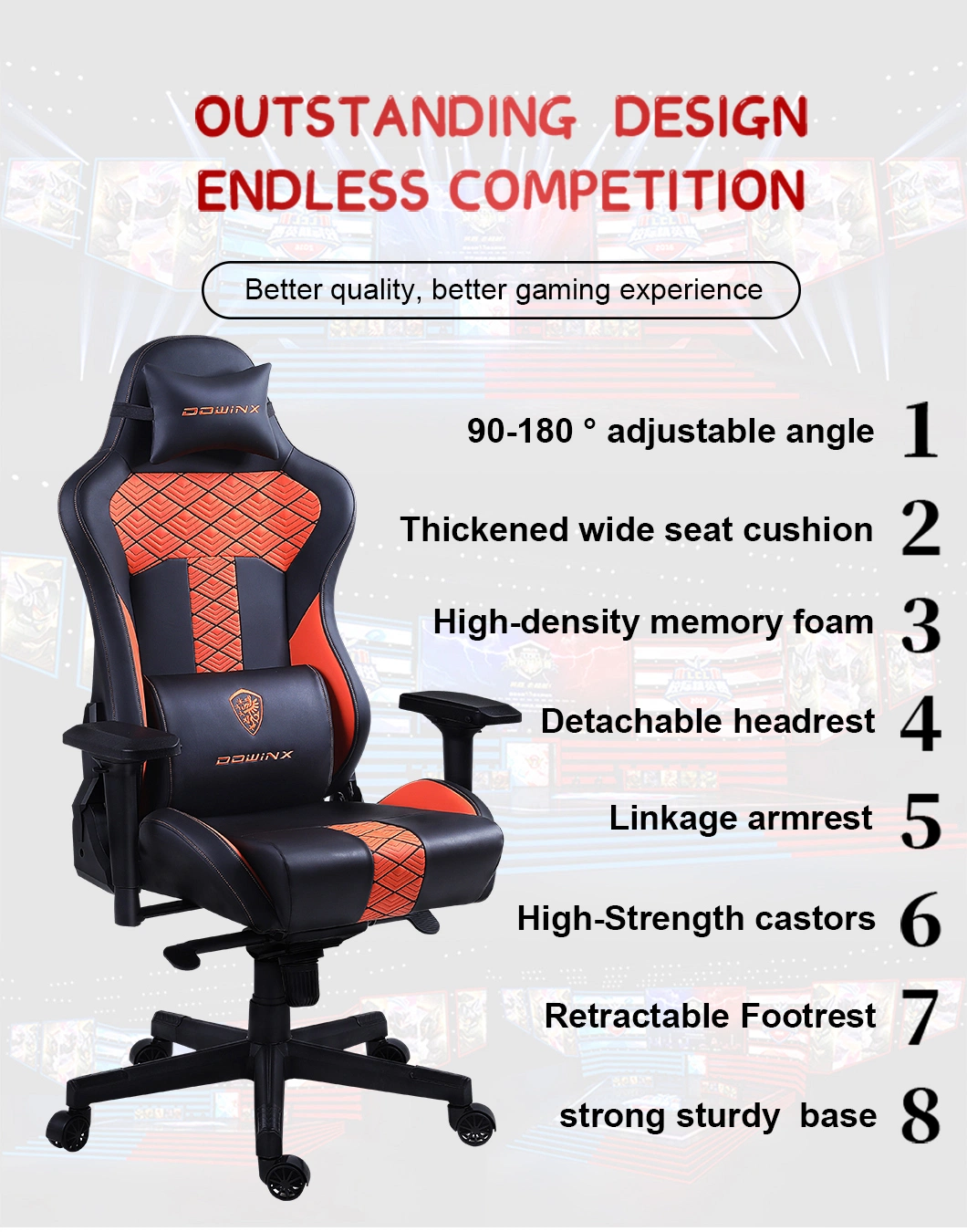 Soft Fabric Gaming Chair Comfortable Somatosensory Can Lie Down Large Quantities of Low-Cost Chairs