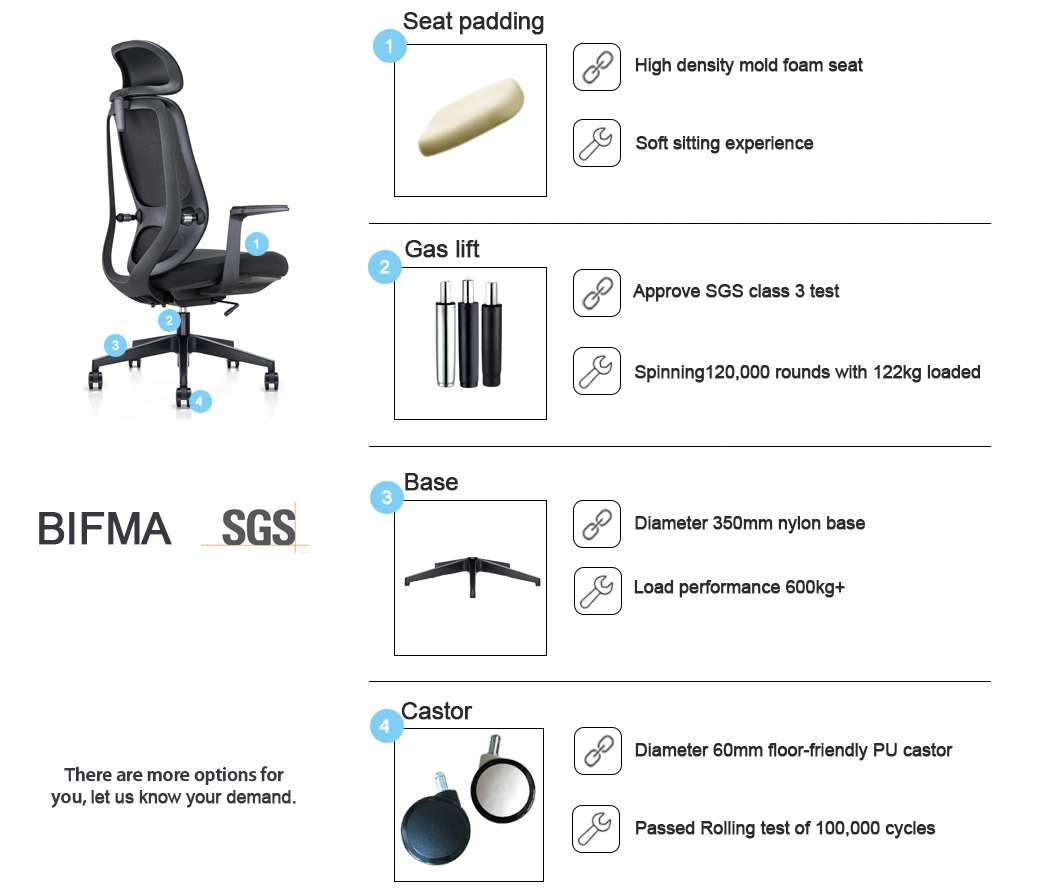 Beauty High Back Double Backrest Modern Design Office Chair Home Furniture Gaming Computer Comfortable Leather Seating Plastic Mesh Chairs