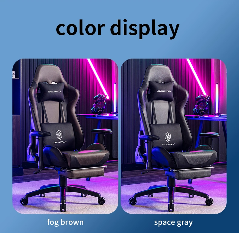 Amazon Dowinx Brand New Design Ergonomic Custom Logo Racing Chair Office Furniture Gaming Chair with Neck &amp; Foot Support