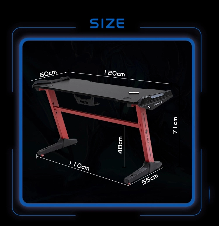 Gaming Table Gaming Chair for Computer Gaming RGB LED Lights Gaming Desk