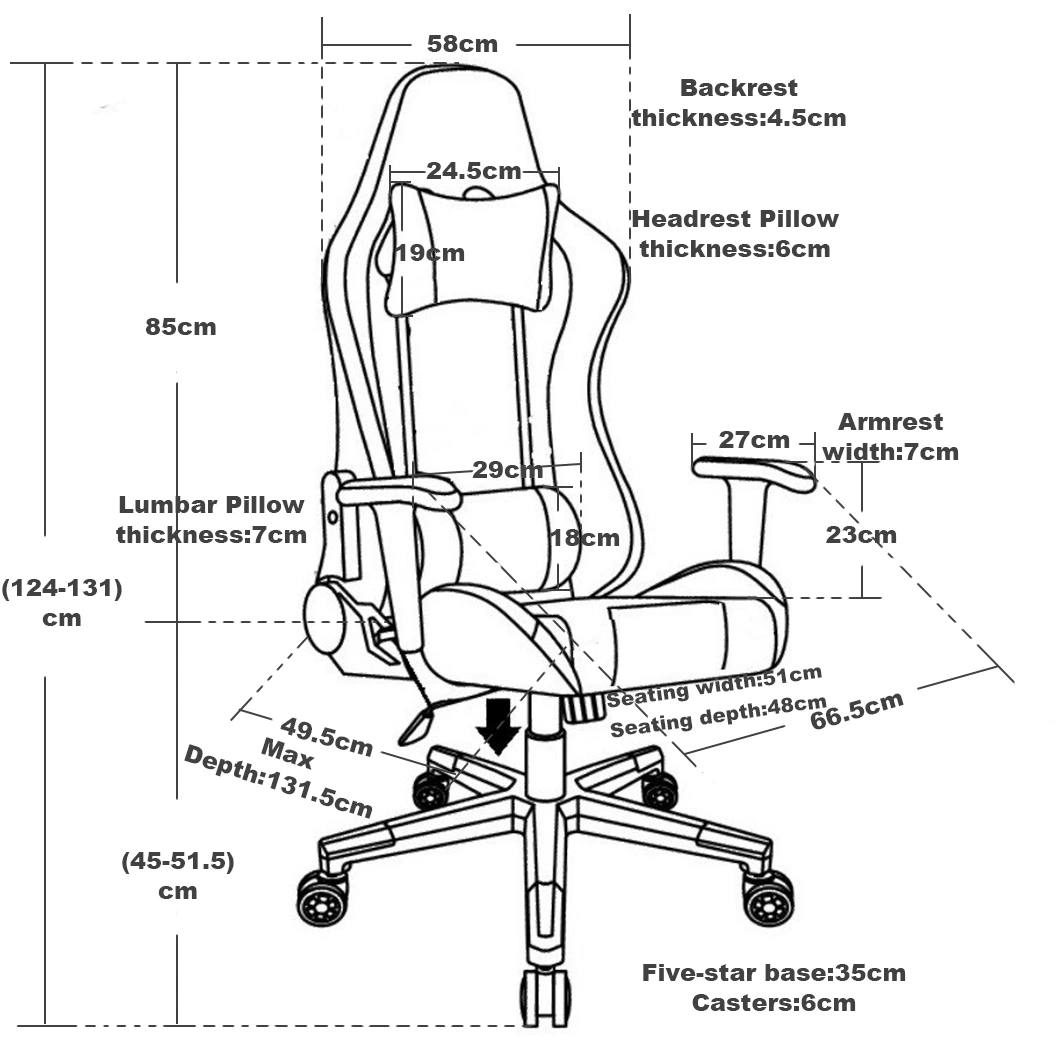 White High Back Leather Boss Massage School Ergonomic Office Gaming Chair