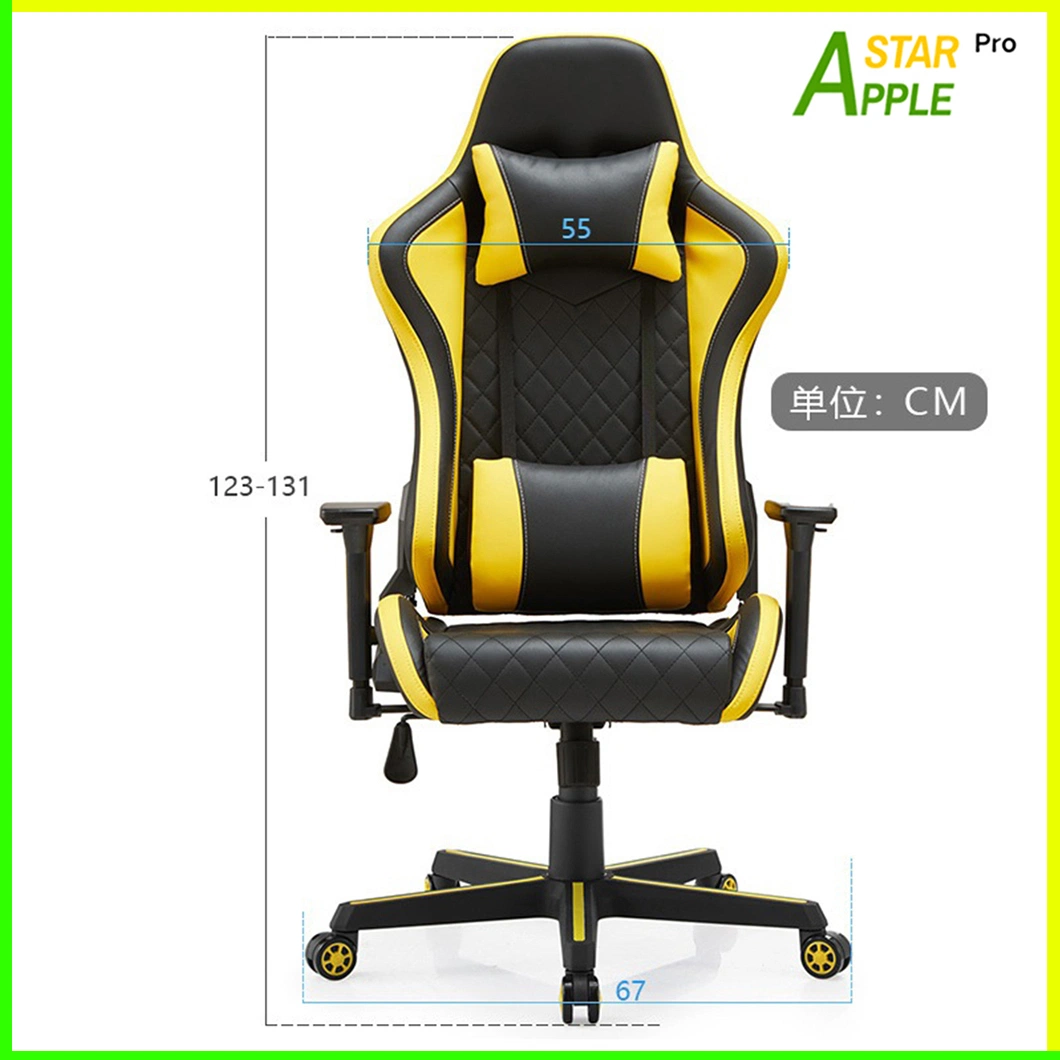 as-C2410 Car Design Plastic Mesh Top PU Executive Modern Ergonomic Game Computer Gaming Chair with Yellow Stripes