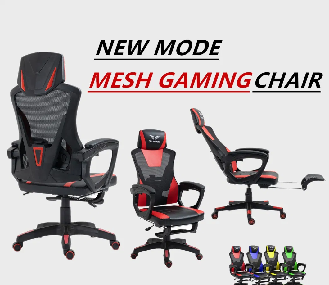 New PP Backrest High Density Mesh Gaming Chair with Footrest Reclining Office Chair
