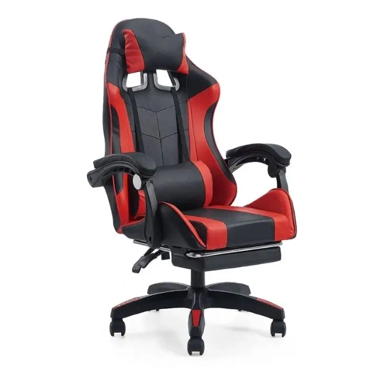 Liyu Luxury Game with Footrest Computer Massage Leather Black Pink Racing Gaming Chair