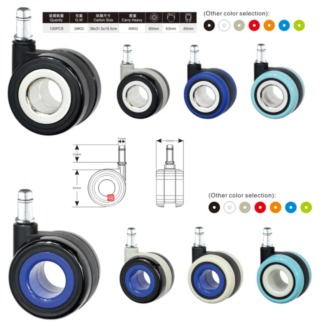 Wheels for Office Chair Swivel Castor Machining Parts