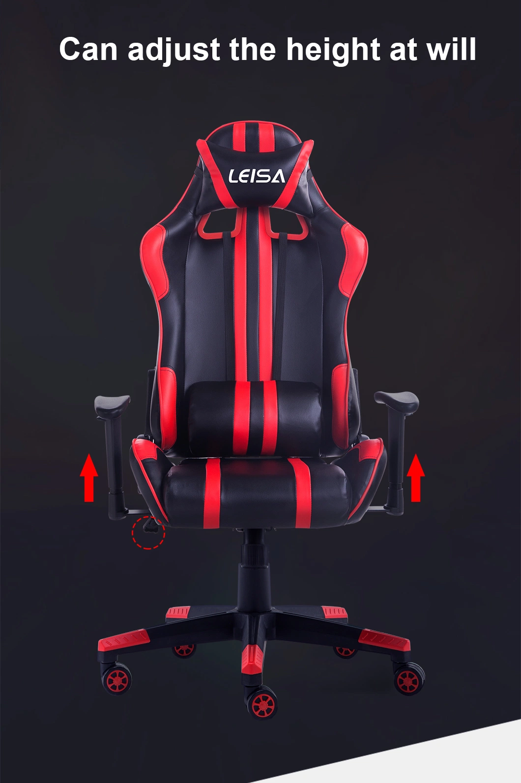 New Arrivals Anji Leisa Reclining Ergonomic Custom Logo Gaming Rocking Chair Racing with Wheels