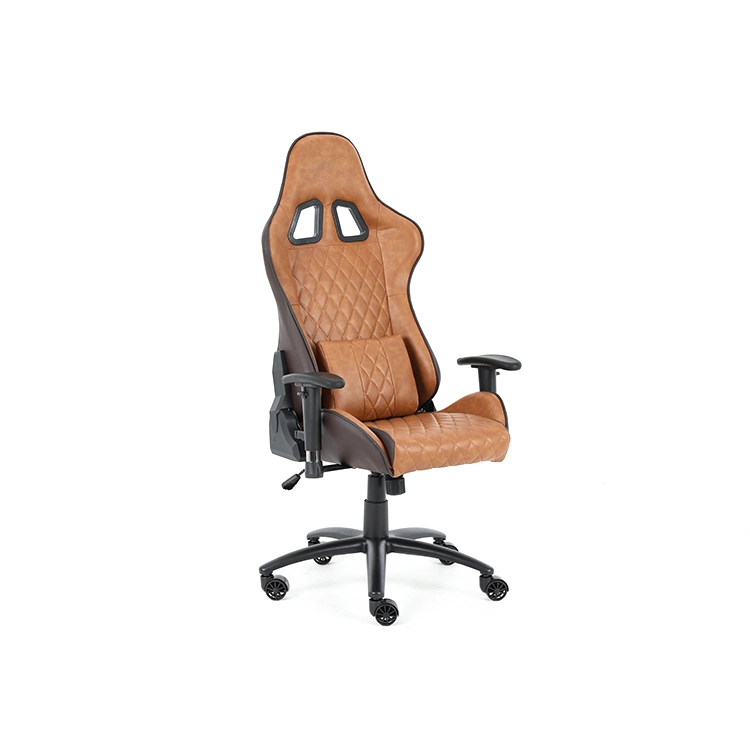 Massage Gaming Chair Adjustable Massage Lumbar Cushion High Back Ergonomic Leather Computer Desk Chair