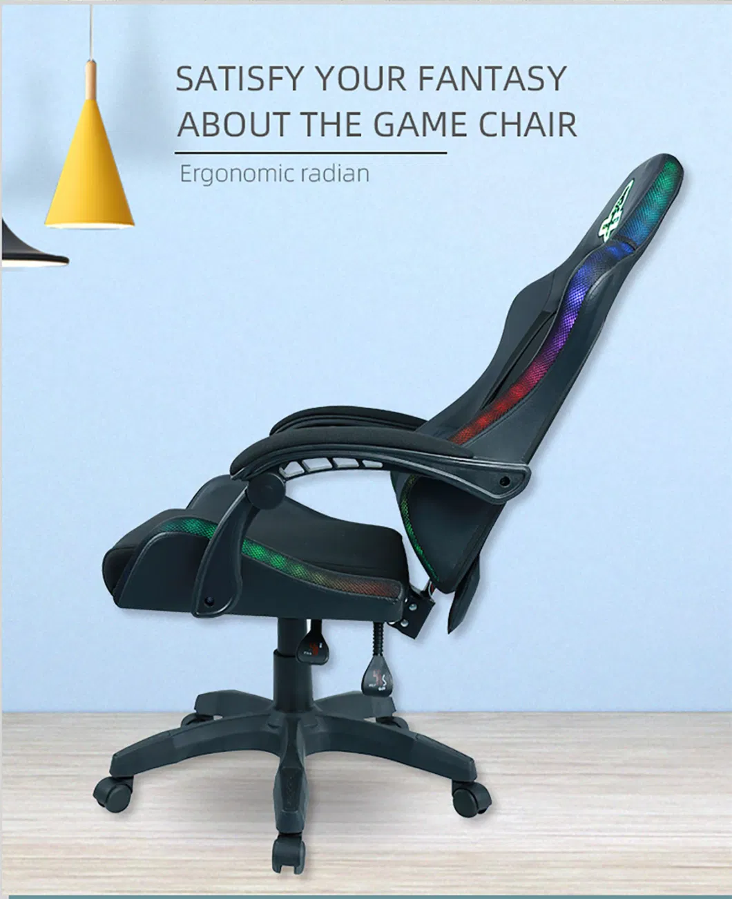 Partner RGB LED Lights Footrest Gaming Chair Functional Ergonomics Chair