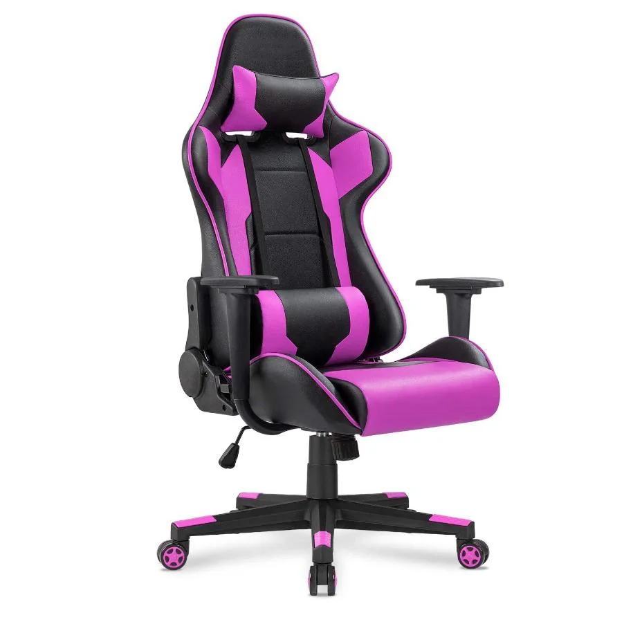 Free Sample PC Dropshipping Leather Yi Silla Gamer Chaire Racing Computer Reclining LED Gaming Chair with Footrest