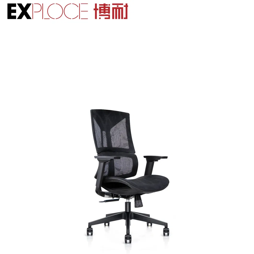 Factory Price Office Furniture High Back Adjustable Revolving Manager Executive Black &amp; Grey Frame Swivel Lift Ergonomic Mesh Fabric Gaming Office Chair