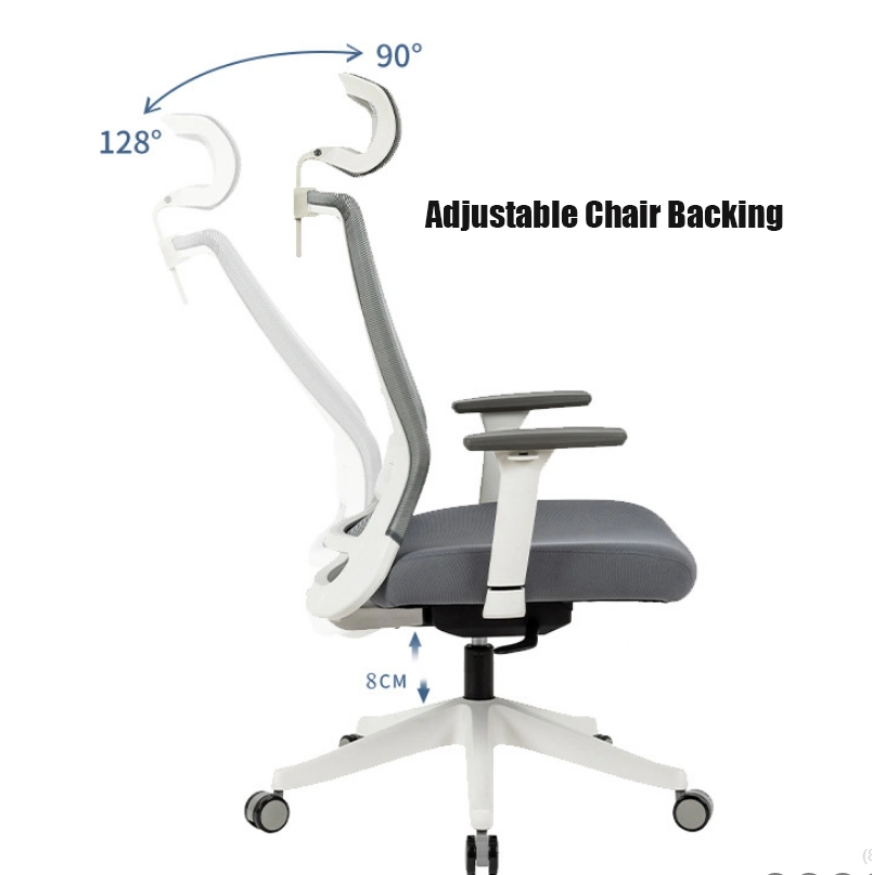 Factory Sales Luxury High Back White Swivel Ergonomics Executive Full Mesh Office Chairs Rolling Gaming Chair in Office Swivel Chair