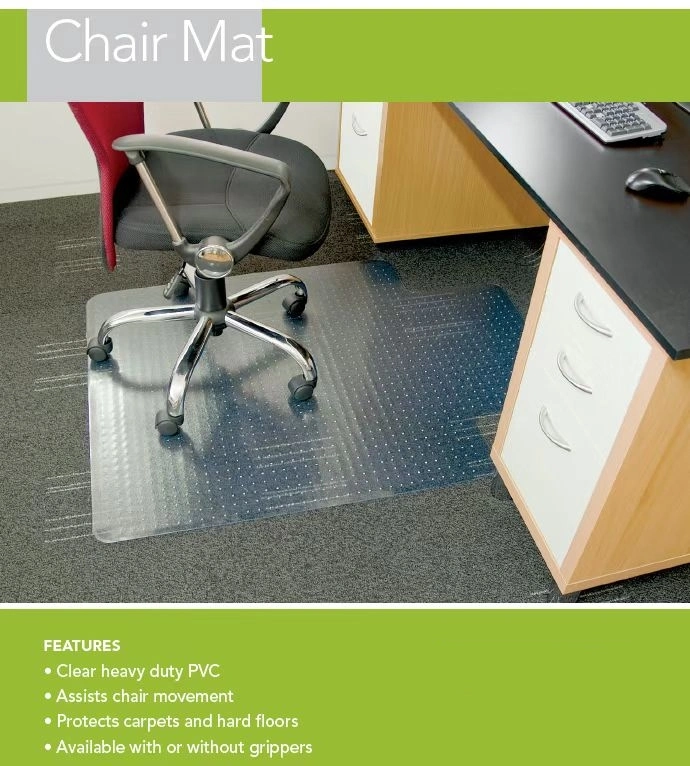 Transparency Non Slip Gaming Office Hard Floor Protection PVC Chair Mat