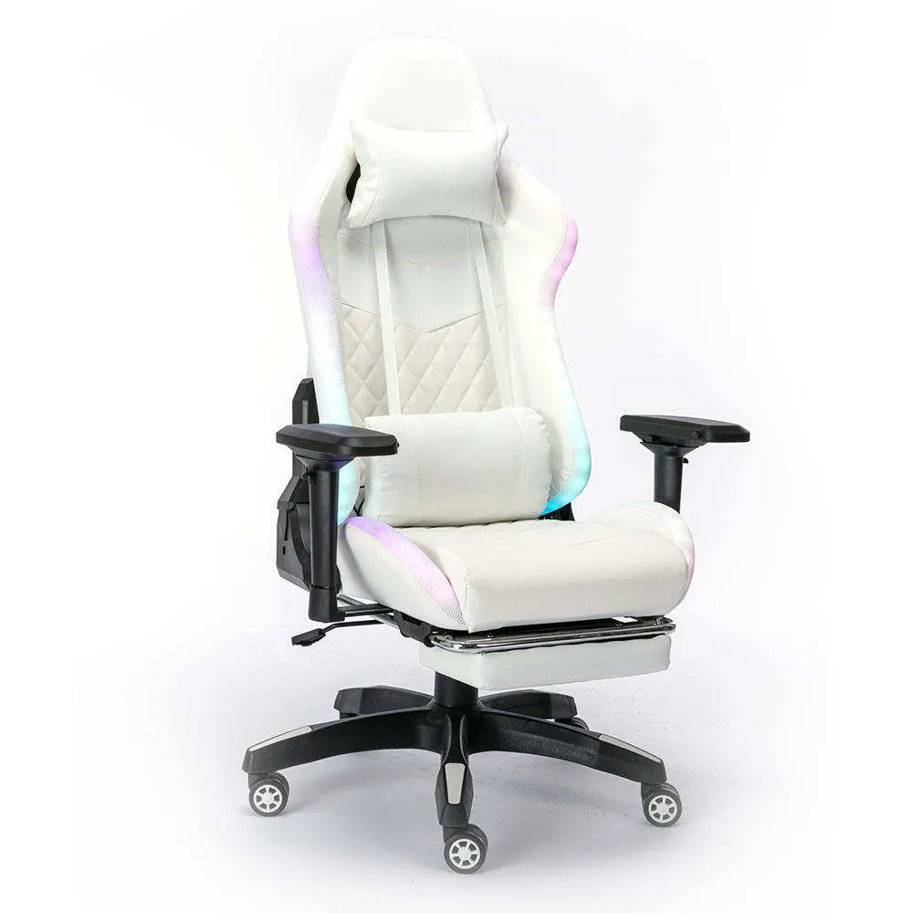 Office Ergonomic Computer Chairs Long Sitting Adjustable Swivel RGB Light Racing Gaming Silla Chairs