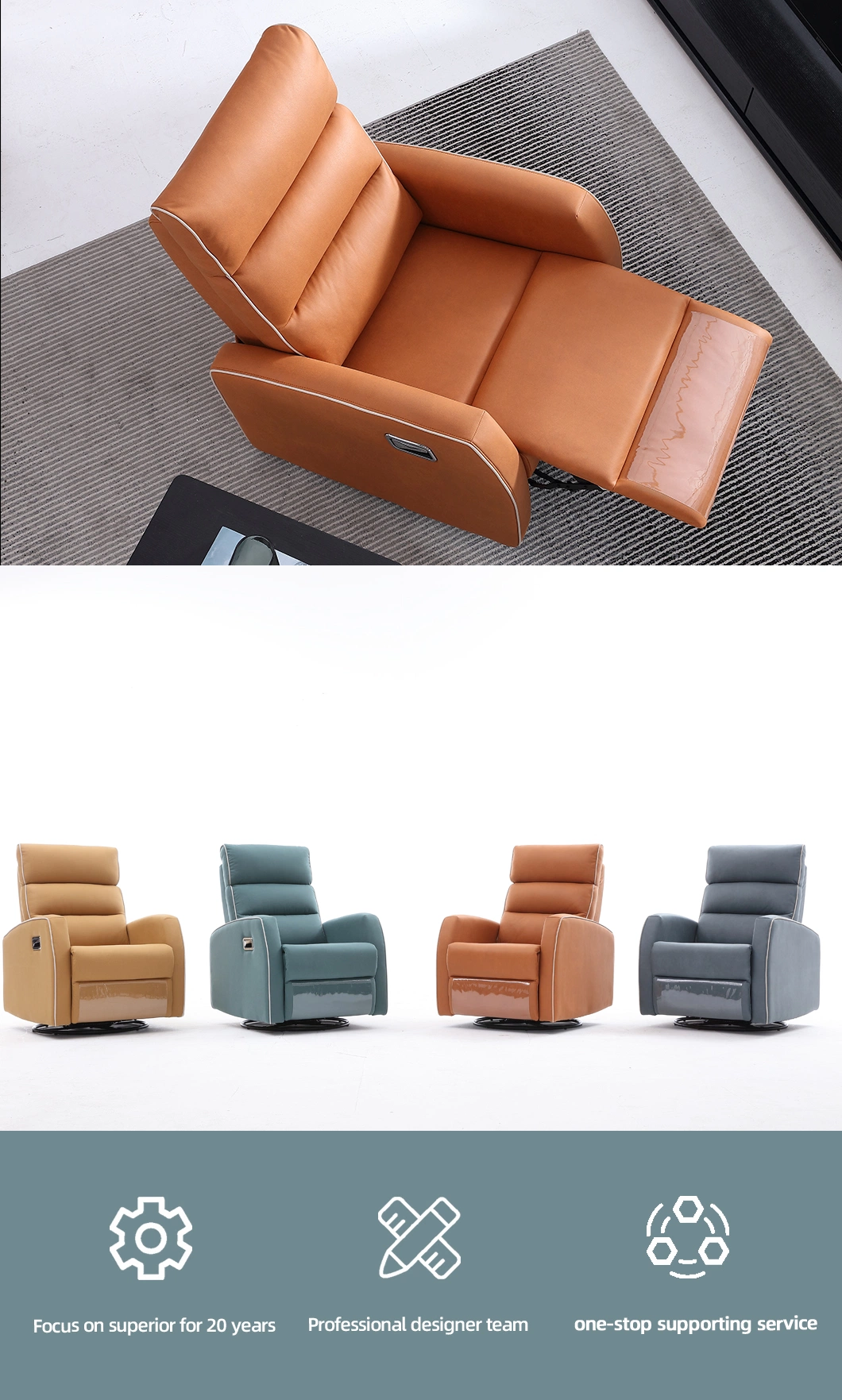 School Computer Leather Adjustable Recliner Sofa Message Chair for Home Living Room Furniture