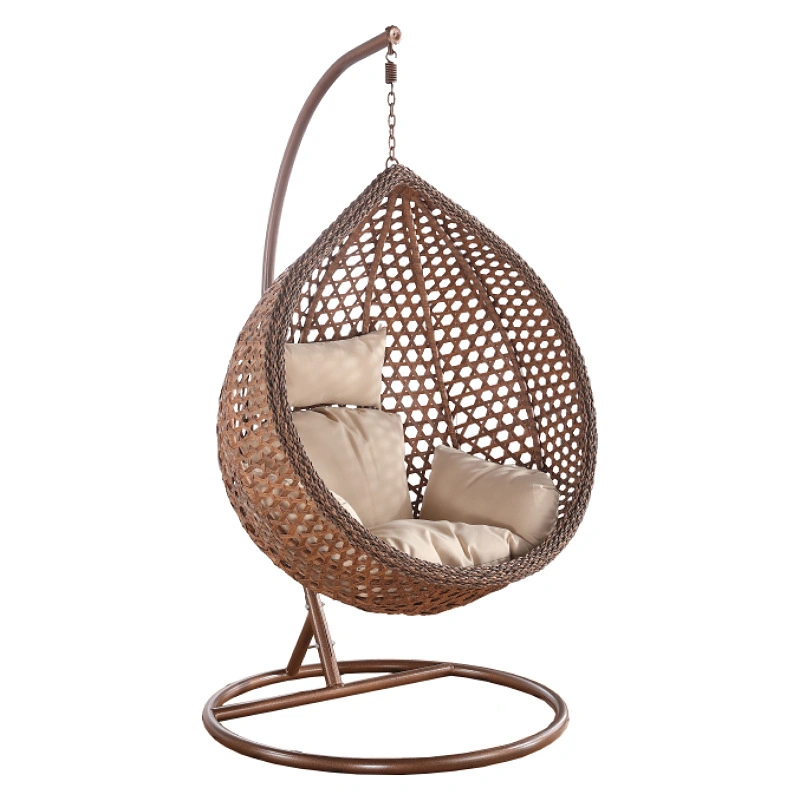 Leisure Outdoor Garden Gaming Rocking Rattan Metal Hanging Swing Chair