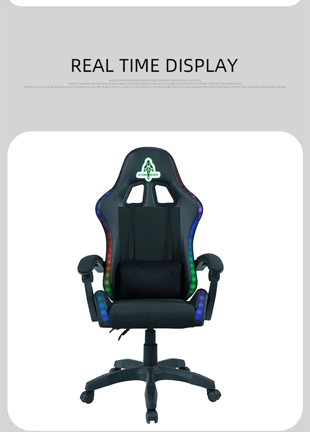 Rocking with Massage Computer Racing Swivel LED Light 2023 RGB Gaming Chair