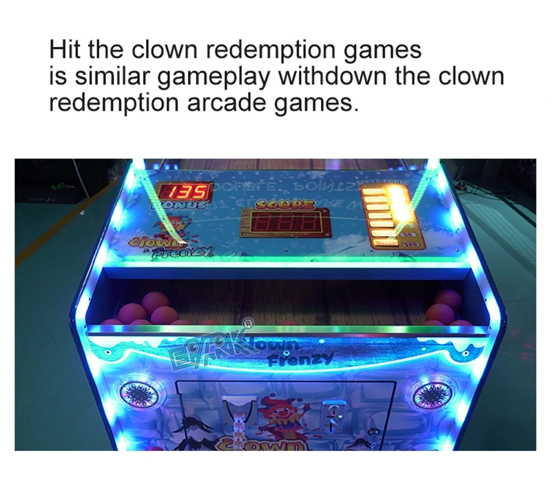 Indoor Commercial Shopping Mall Clown Frenzy I Redemption Lottery Arcade Game Machine