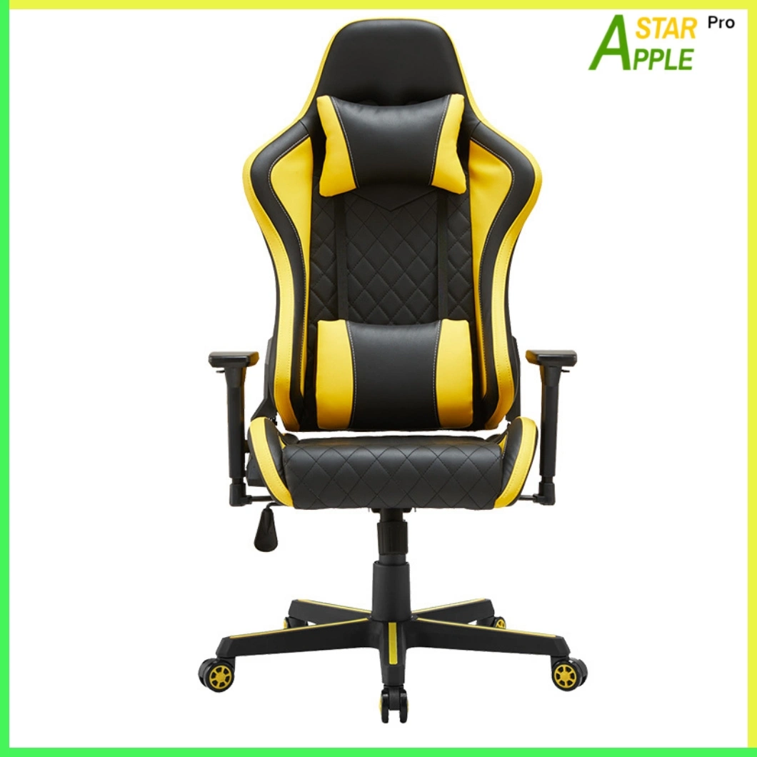 as-C2410 Car Design Plastic Mesh Top PU Executive Modern Ergonomic Game Computer Gaming Chair with Yellow Stripes