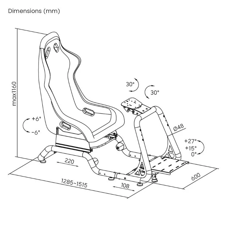 Play Computer Game Racing Cockpit Simulator Seat Gaming Chair