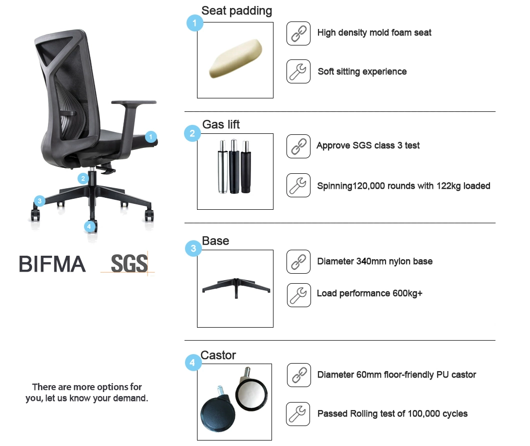 Back Black Full Mesh Metal Frame Swivel Task Desk Staff Office Chair Modern Chinese Chair for Home/School/Gaming/Dining/Hotel/Hospital/ Computer