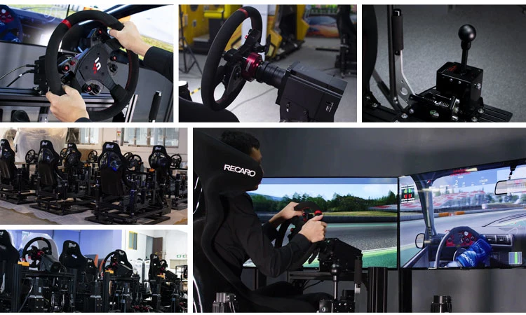 Folding Game Racing Seat Gaming Machine Chair Cockpit Chair Black Cloth Racing Simulator