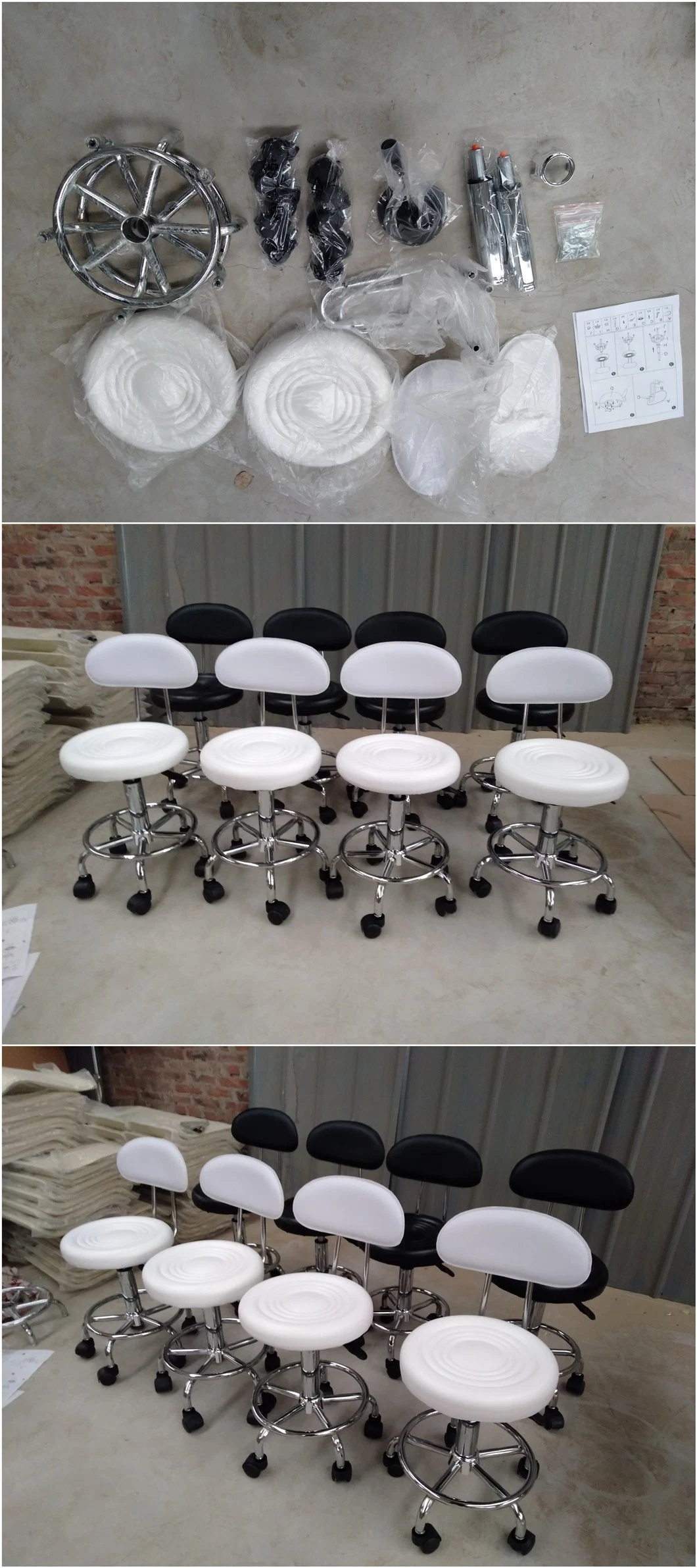 Wholesale Only Round PU Seat Office Lifting Armless Cute Hair Salon Chair