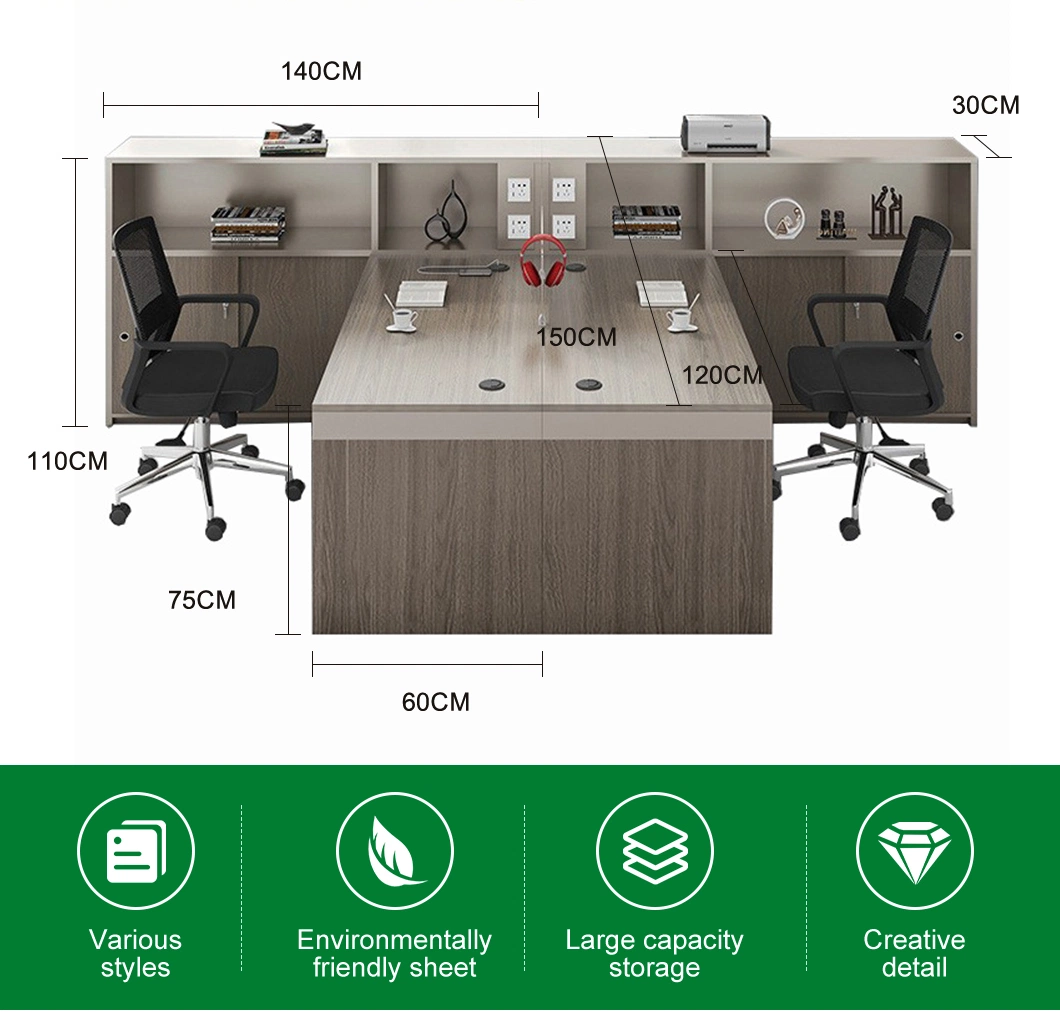 Double Computer Table and Chair Combination