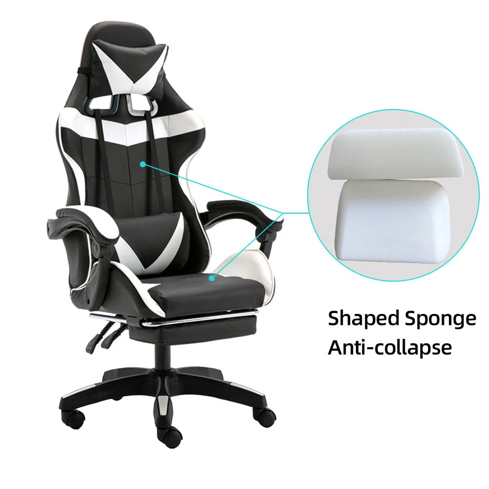 Adjustable Gaming Chair PU Leather Nylon Computer Gamers Racing Pink Gaming Chair