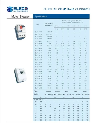  Hot Sale Motor Protection Circuit Breaker Elv_M Series