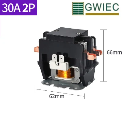Factory Price China Manufacturer 24V Coil Silver Contact 2 Pole Contactor AC Unit