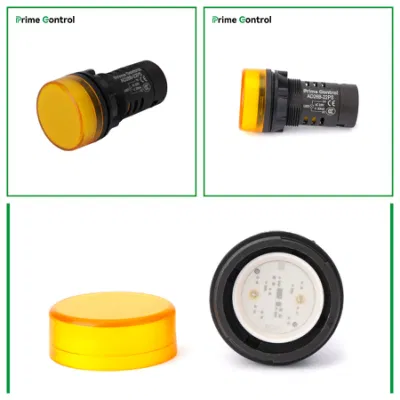 IP65 Waterproof Panel Mount (22mm) LED Signal Indicator Pilot Light with R/W/B/G/Y