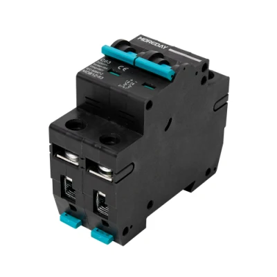 DC Miniature Circuit Breaker, 2p 600V 1000V MCB Safety Breaker, for Solar PV System Solar Panels Grid System, Thermal Magnetic Trip, DIN Rail Mount